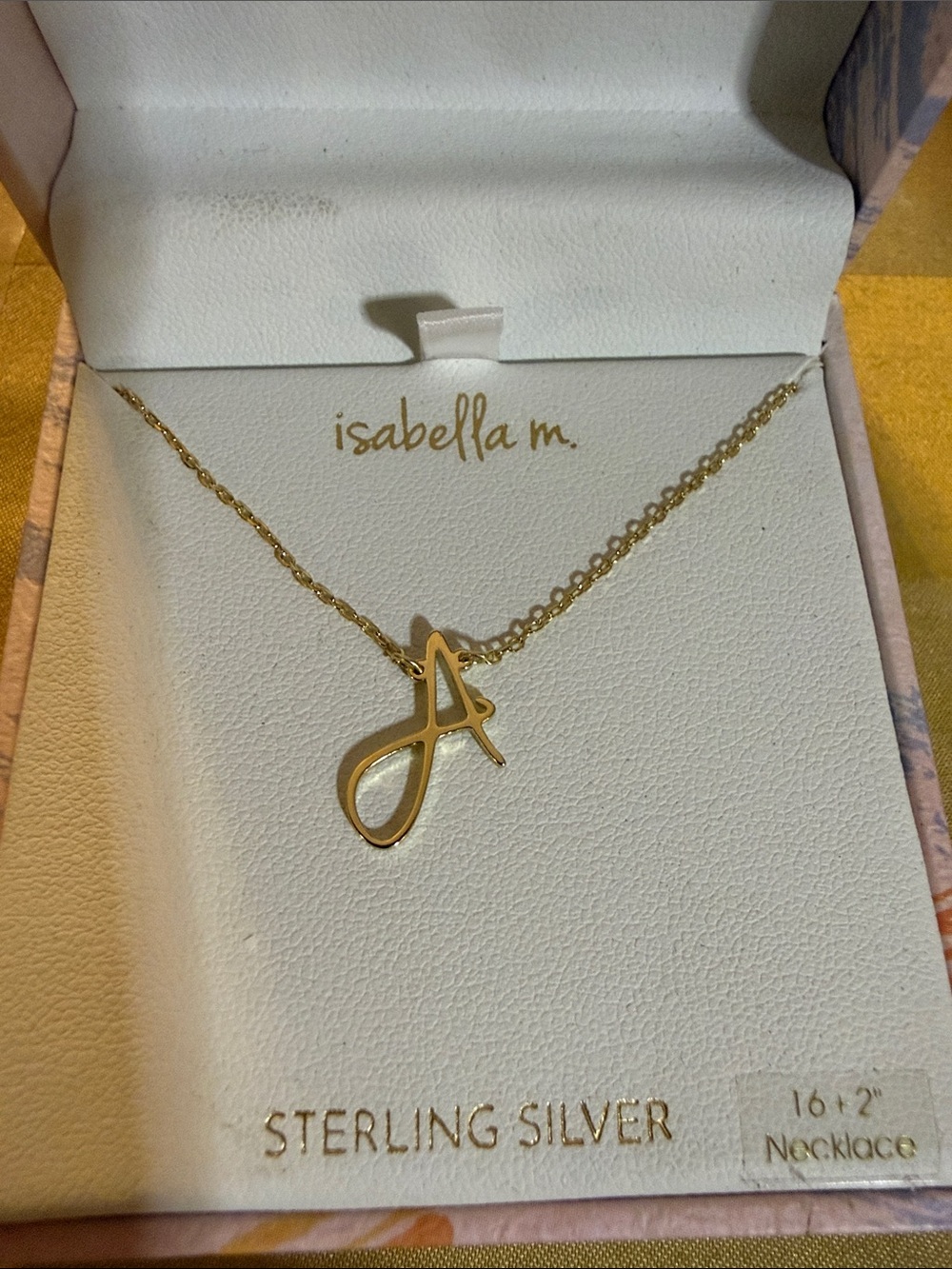 Abella Gold Script 'A' Pendant Necklace